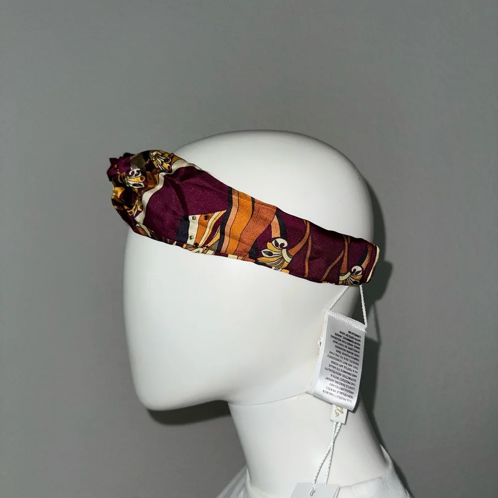 CAMILLA “Desert Delirium” maroon silk Egyptian theme boho twist headband